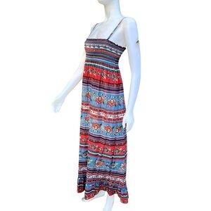 white christmas dresses ABC 123 DENIM MAXI DRESS – AKIRA main image 1